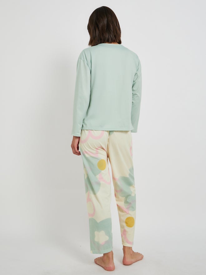 Take Two Take Two Printed Long Sleeve T-Shirt with Bra and Pyjama Set  - Image 4