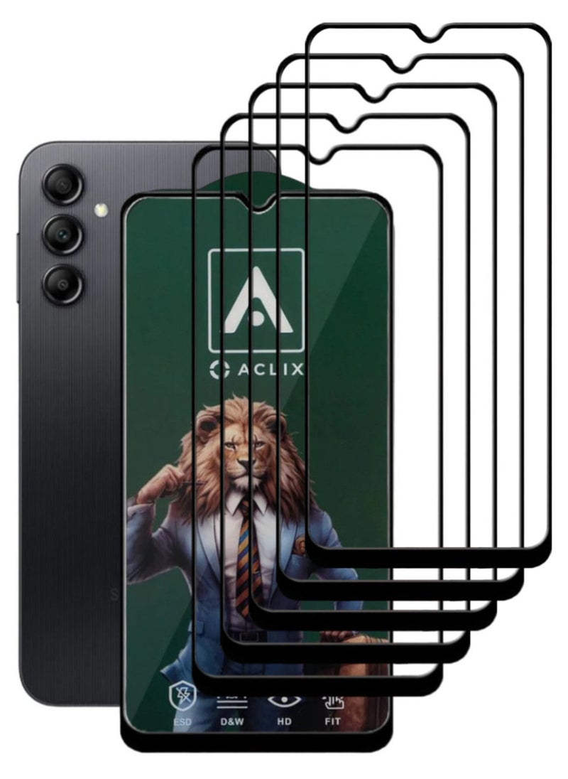 ACLIX 5 Pieces Antistatic ESD Dustproof Premium Quality High Definition Tempered Glass Screen Protector Designed For Samsung Galaxy A14 - Image 1