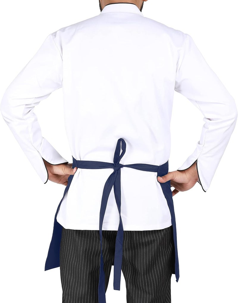 YANEK Kitchen Short Apron | Unisex | Chef Kitchen Adjustable Bib Apron with Pockets & Adjustable Tie Rope | For Home, Restaurant, Café, Hotel, Bakery, Salon - Image 1