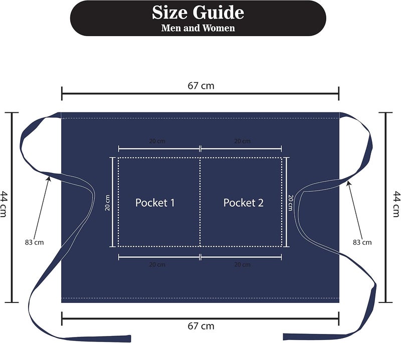 YANEK Kitchen Short Apron | Unisex | Chef Kitchen Adjustable Bib Apron with Pockets & Adjustable Tie Rope | For Home, Restaurant, Café, Hotel, Bakery, Salon - Image 4