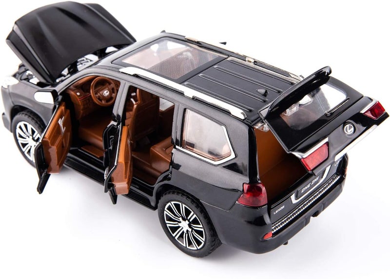 BDTCTK Zinc Alloy Pull Back Big Toy car with Sound and Light for Kids (Black) - Image 2