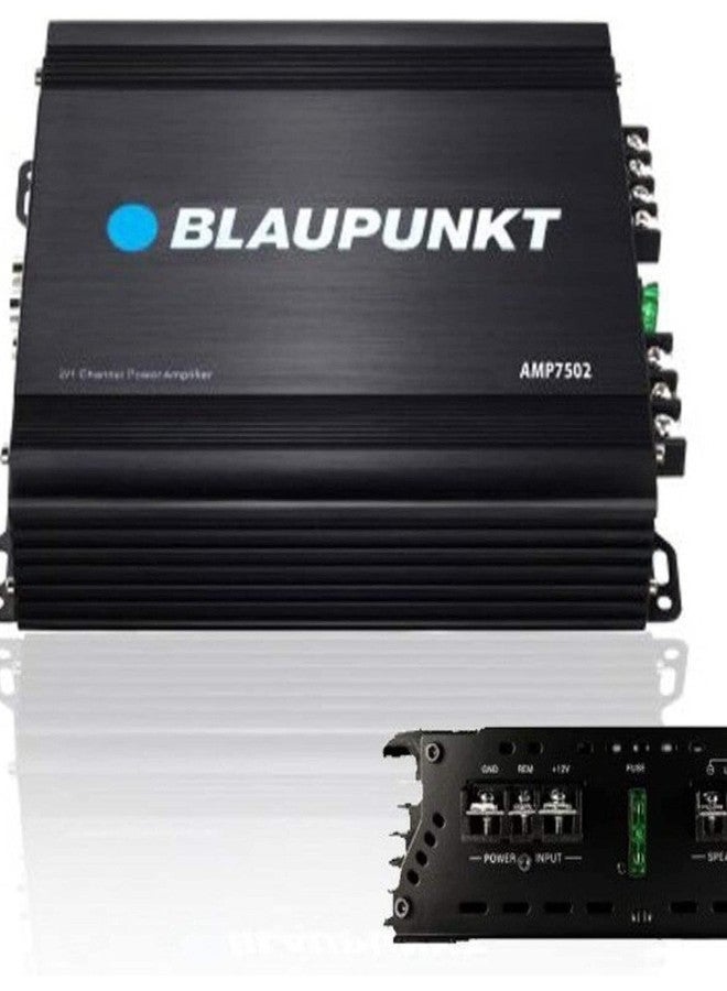 بلوبونكت مكبر صوت Blaupunkt AMP-7502PRO ثنائي القناة، 750 واط، فئة AB - تصميم نحيف صغير، نطاق كامل، كروس أوفر، قابل للتعديل - Image 2
