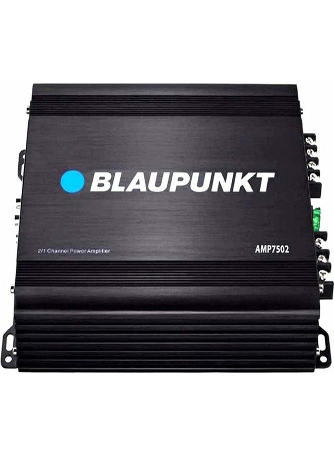 بلوبونكت مكبر صوت Blaupunkt AMP-7502PRO ثنائي القناة، 750 واط، فئة AB - تصميم نحيف صغير، نطاق كامل، كروس أوفر، قابل للتعديل - Image 1