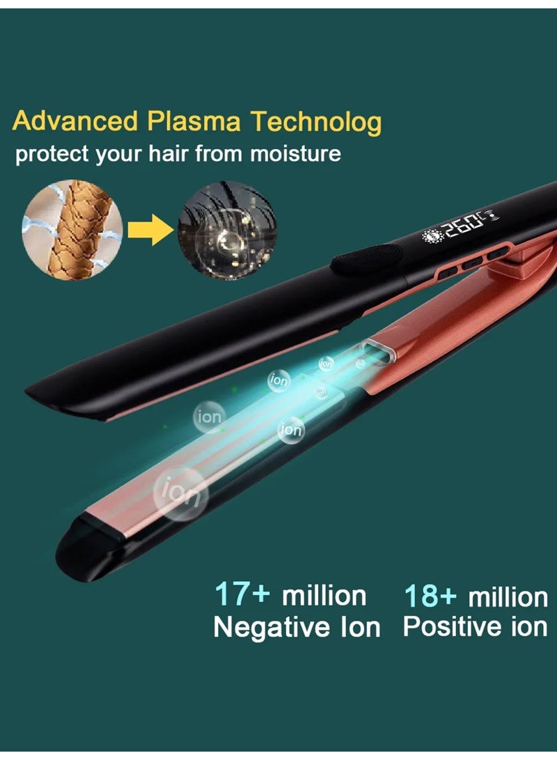 GloCurlX Hair Straightener & Curler 2-in-1, Ceramic Plates, Plasma Ionic Technology, Heats Up to 260°C, 6 Temperature Levels, Fast Heating - Image 4