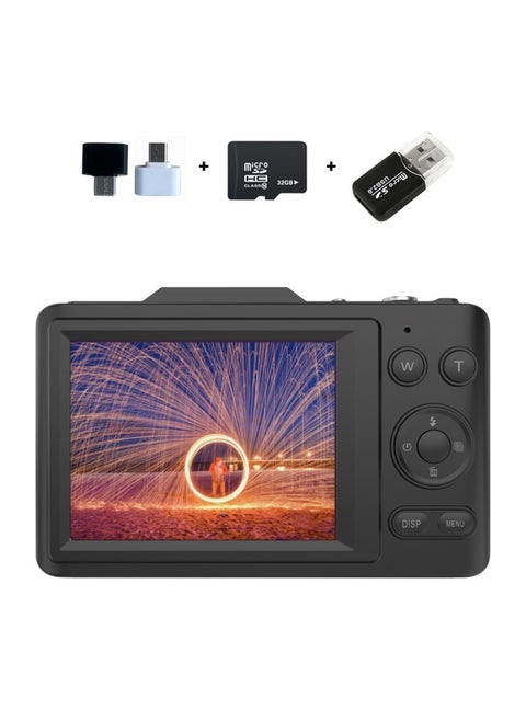 H16 Digital Camera CCD Student Camera 4K SLR Camera 2.8 Inch HD Screen Wholesale-Body Color:H16 Black 32G Memory Card Android Huawei Adapter USB Card Reader