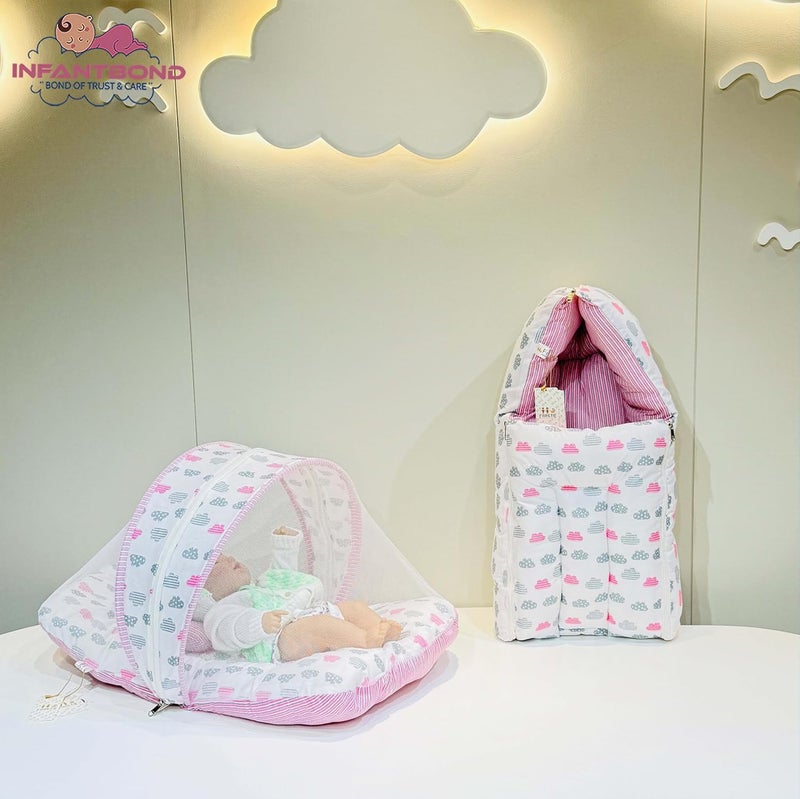 Infantbond Complete Bedding Set Essentials Combo for Baby 06 MonthsCloud line PinkNormal - Image 3