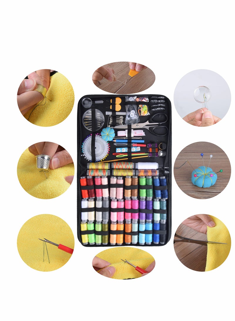 KASTWAVE Sewing Kit, 226 Premium Sewing Supplies with PU Case, 43 XL Thread Spools, Thimble, Thread, Needle for Beginners/Professionals/Adults, DIY and Home Button Repair Kit - Image 5