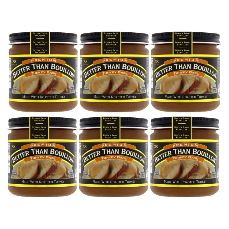 Better Than Bouillon Premium Turkey Base, Made with Roasted Turkey, 38 Servings Per Jar (8 Ounce (Pack of 6)) - Image 1