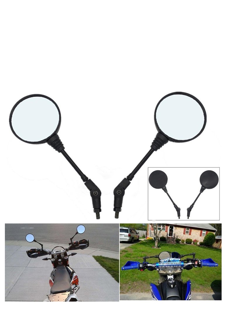 SYOSI Universal Motorcycle Scooter Aluminum Alloy Handlebar Collapsible Round Shape Rearview Side Mirror Base Modified Accessories for Street Cars Universal Scooters 1 Pair  - Image 2