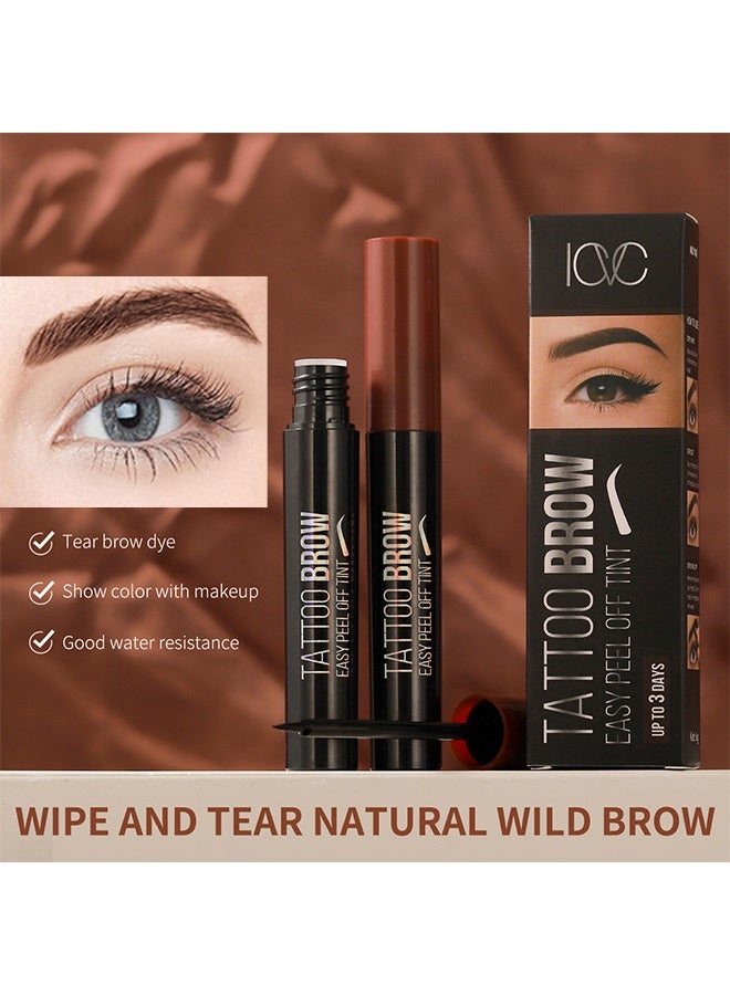 ICVC Tattoo Brow, Tattoo Peel Off Eyebrow Gel Tint, Semi Permanent Tattoo Brow Peel Off Tint Gel, Easy Peel Off Tin, Last Up To 3 Days, Waterproof And Sweat Resistant, Dark Brown - Image 3