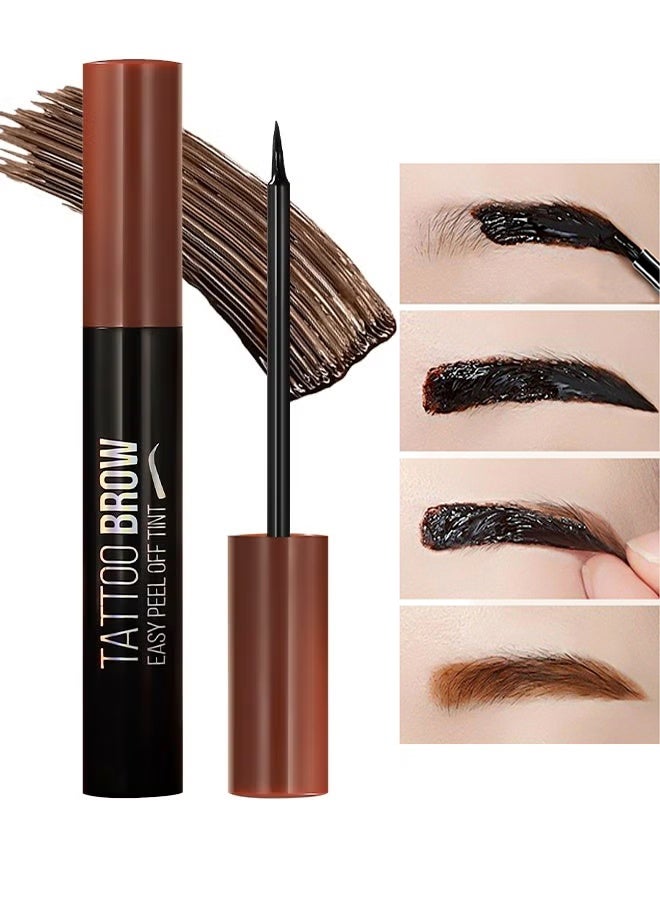 ICVC Tattoo Brow, Tattoo Peel Off Eyebrow Gel Tint, Semi Permanent Tattoo Brow Peel Off Tint Gel, Easy Peel Off Tin, Last Up To 3 Days, Waterproof And Sweat Resistant, Dark Brown - Image 1