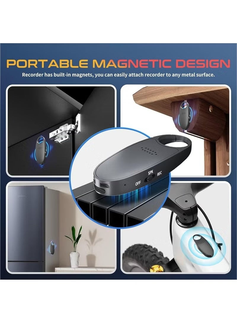 128GB (2000 Hour) Digital Magnetic Voice Recorder with Playback, 4-in-1 Portable Mini Voice Activated Audio Recorder with AI Noise Cancelling, MP3 Player, Voice Device for Lectures, Meetings, Classroom - Image 4