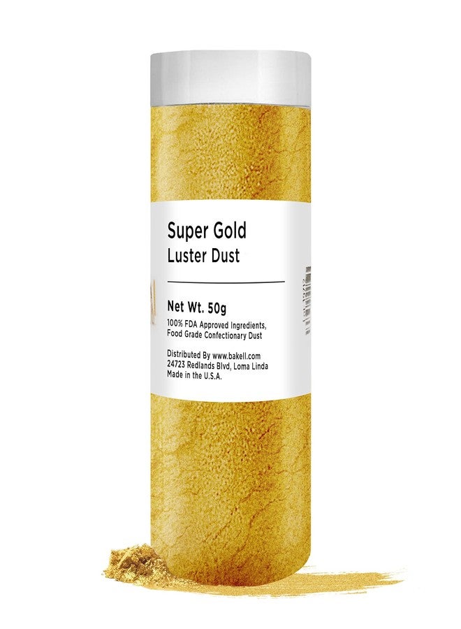 Bakell's Super Gold Luster Dust & Paint - (50g 1x Jar) | Edible Radiance for Baking, Desserts, and Beverages - Image 1