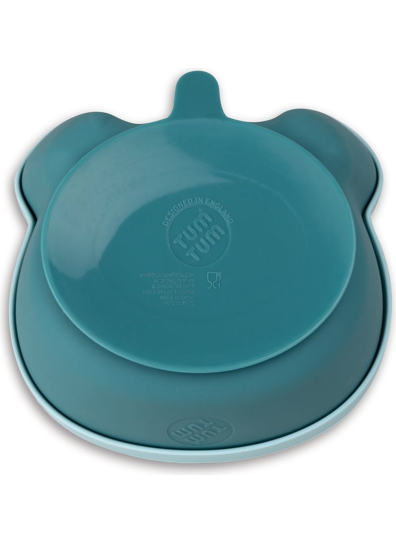 TUM TUM Silicone Vacuum Bowl and Spoon Set with Lid Boris Bear  - Image 2
