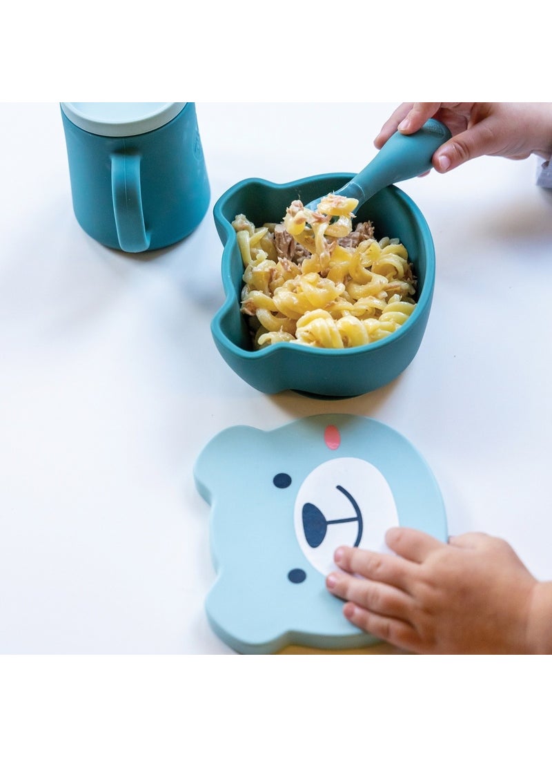 TUM TUM Silicone Vacuum Bowl and Spoon Set with Lid Boris Bear  - Image 5