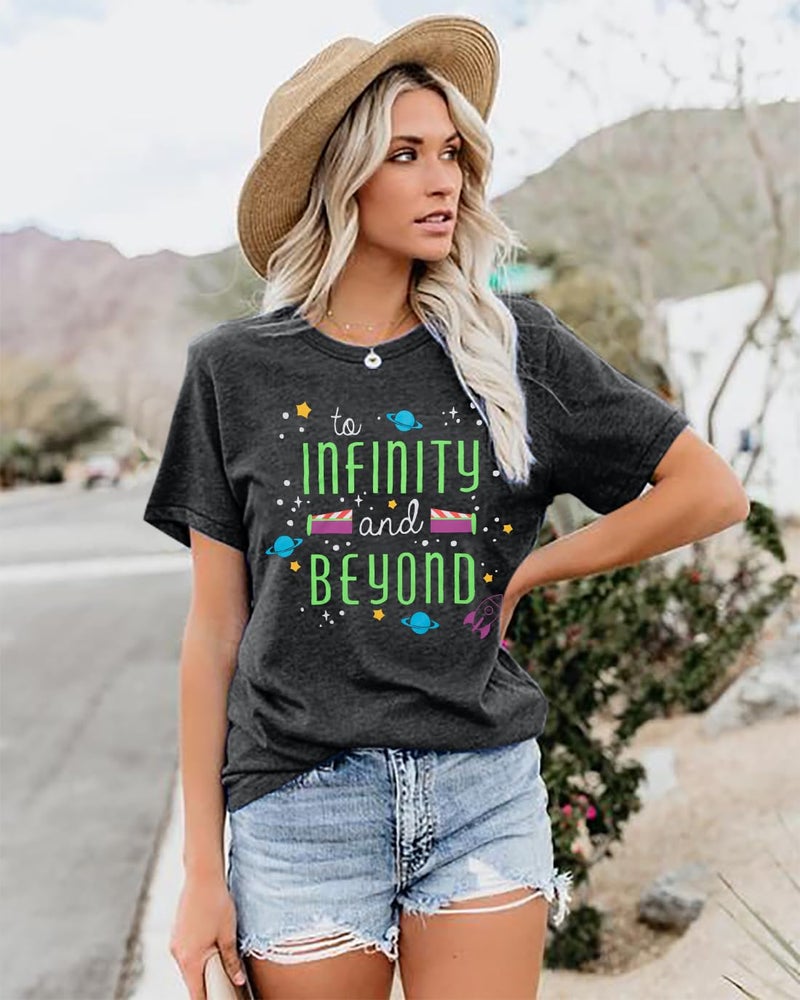 MYHALF You've Got A Friend in Me Shirt Women Funny Letter Print Friends Tops Cute Vacation Holiday Short Sleeve Graphic Tees Dark Grey - Image 5