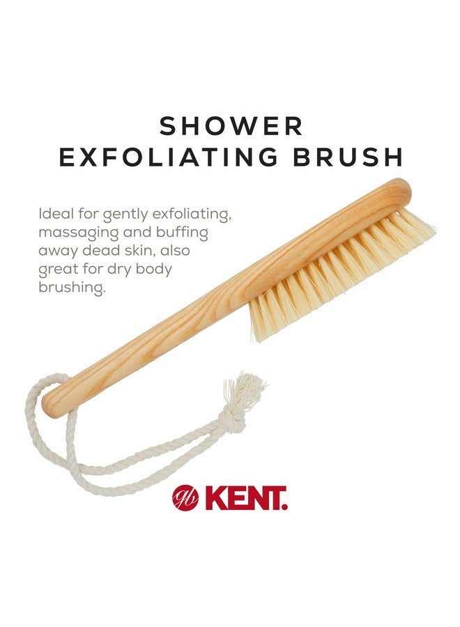 KENT Fd6 9 Beechwood Wood Short Handle Shower Bath Body Brush. For Skin Exfoliate & Massage. 100% White Boar Bristles. Best Body Foot And Leg Scrubber Brushing For Wet And Dry Body. Made In England - Image 3