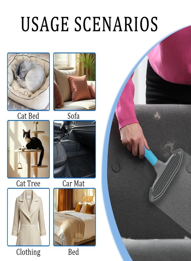 OKcedier Pet Hair Removal Tool and Pet Hair Remover with 3 in 1 silicone, Cat Dog Hair and lint fur remover for Carpet Couch Cat Tree bed Furniture and Car Interior, Reusable and Portable,2 Pack - Image 5
