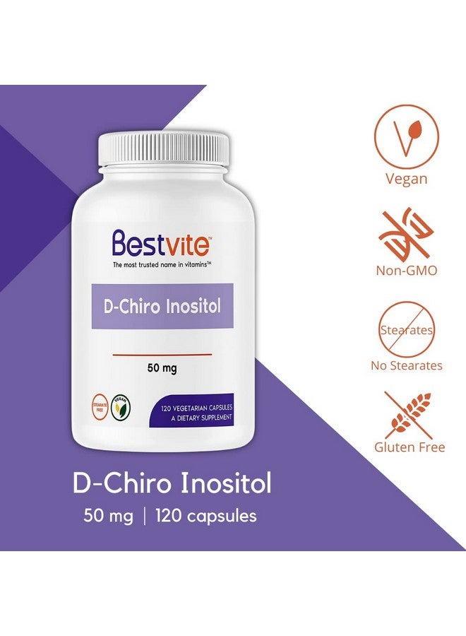 BESTVITE Dchiro Inositol 120 Vegetarian Capsules No Stearates Vegan Non Gmo Gluten Free 1 Capsule For 40:1 Inositol Ratio - Image 3