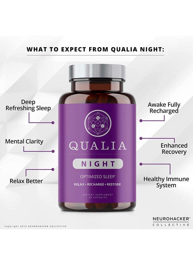 NEUROHACKER COLLECTIVE - Qualia Night Sleep Aid | Non-Habit Forming | Science-Backed Supplement for Deep Refreshing Sleep | Melatonin-Free, Vegan, Non-GMO, Gluten-Free - Image 1