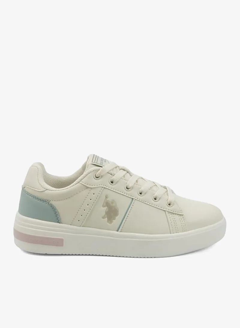 U.S. Polo Assn. BEIGE Women Lace-Up Ankle Sneakers for Women | Best Price UAE