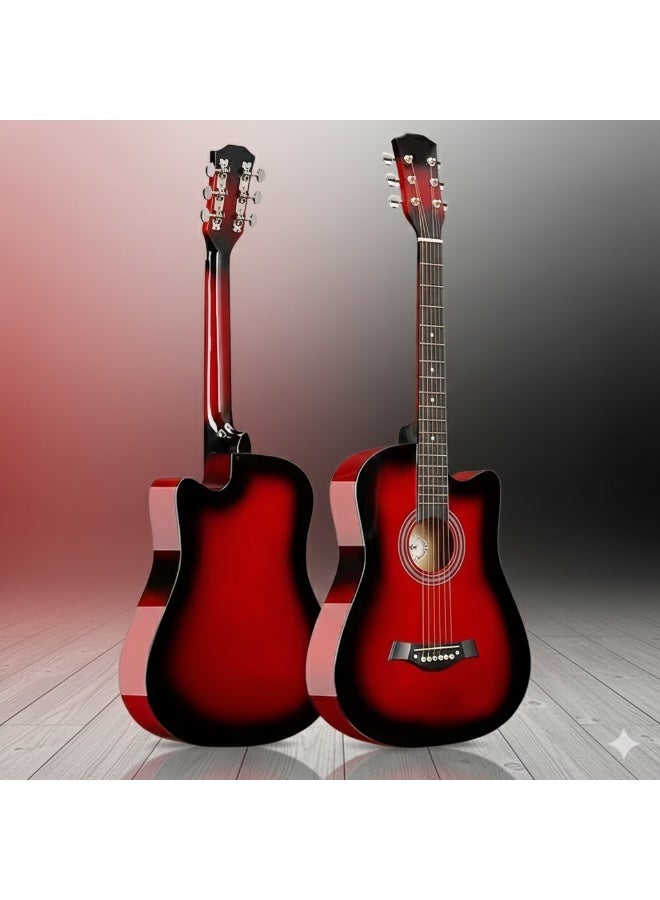 Megarya 38-Inch Beginner Acoustic Guitar Starter Kit Includes Backpack, Capo, Adjustable Strap, Picks, Strings, Cleaning Cloth, and Scratch Protection Pad (RDS) - Image 2