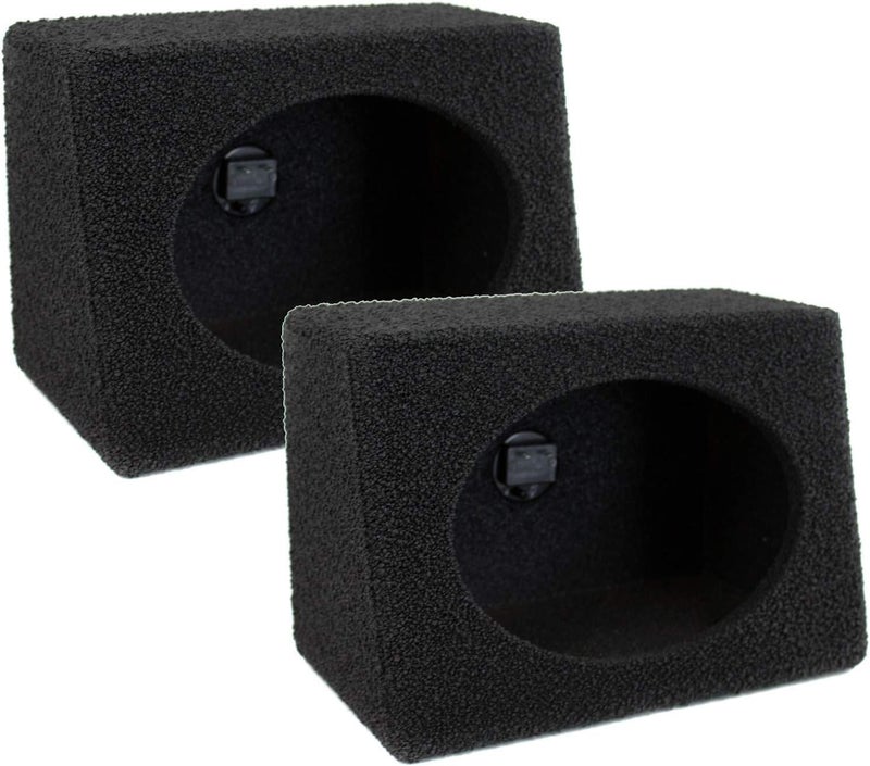 QPower 6 by 9 Inches Speaker Box Audio Enclosure with Durable Black Bed Liner Spray Finish with Terminal Cup Connectors (2 Pack) - Image 1