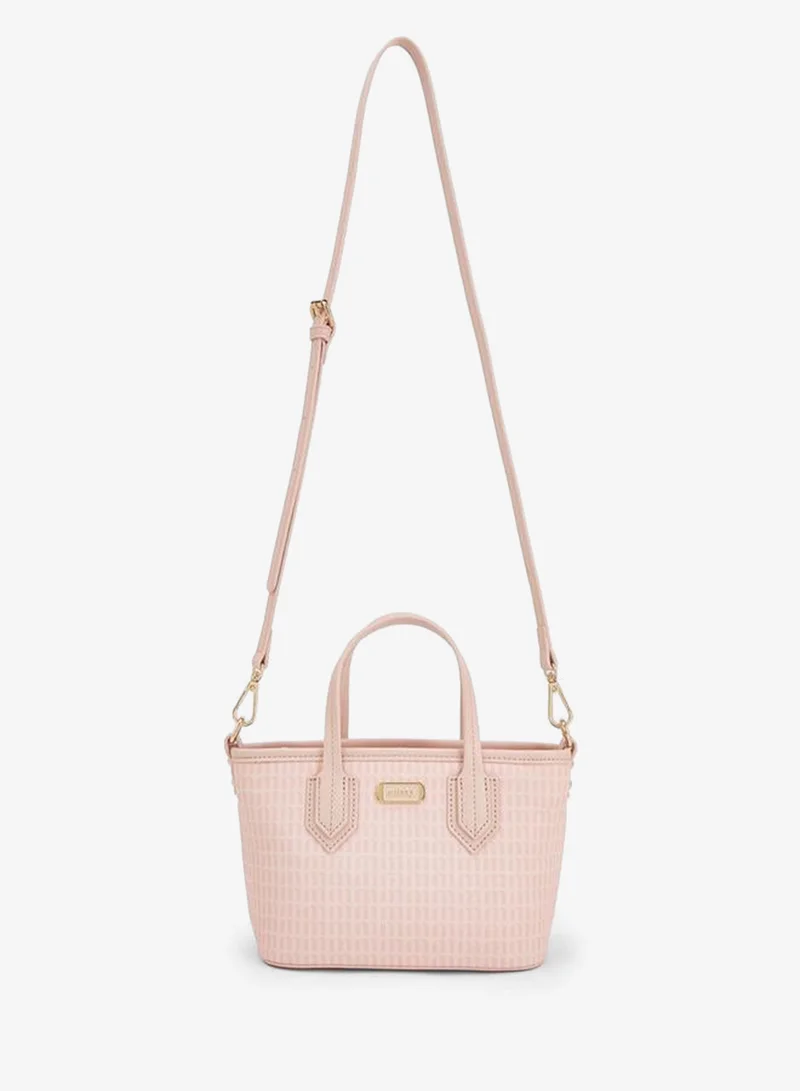 ميسي Monogram Print Tote Bag With Detachable Strap