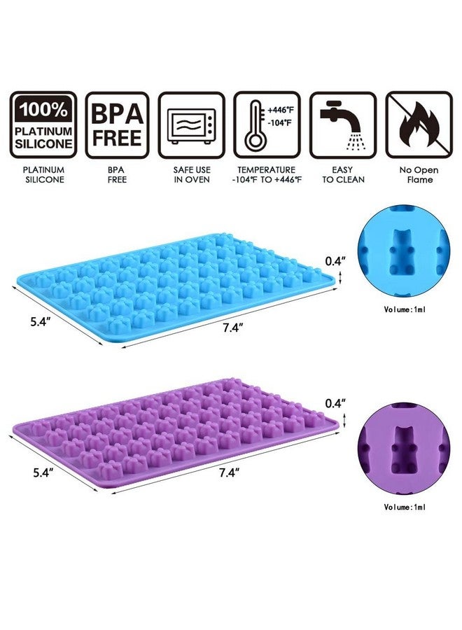 CAKETIME Gummy Molds Bear Candy Silicone - Mini Size Chocolate Gummy Molds with 2 Droppers Nonstick Food Grade Silicone Pack of 4 - Image 3