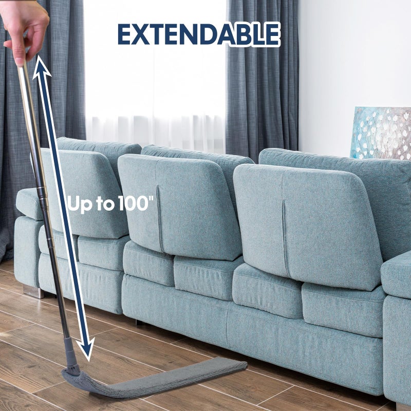 ELEANRA Retractable Gap Dust Cleaner with Extension Pole, Cleaning Tools with 3 Microfiber Dusting Cloths, Extendable Long Handle Duster for Cleaning Under Refrigerator Furniture Appliance - Image 2