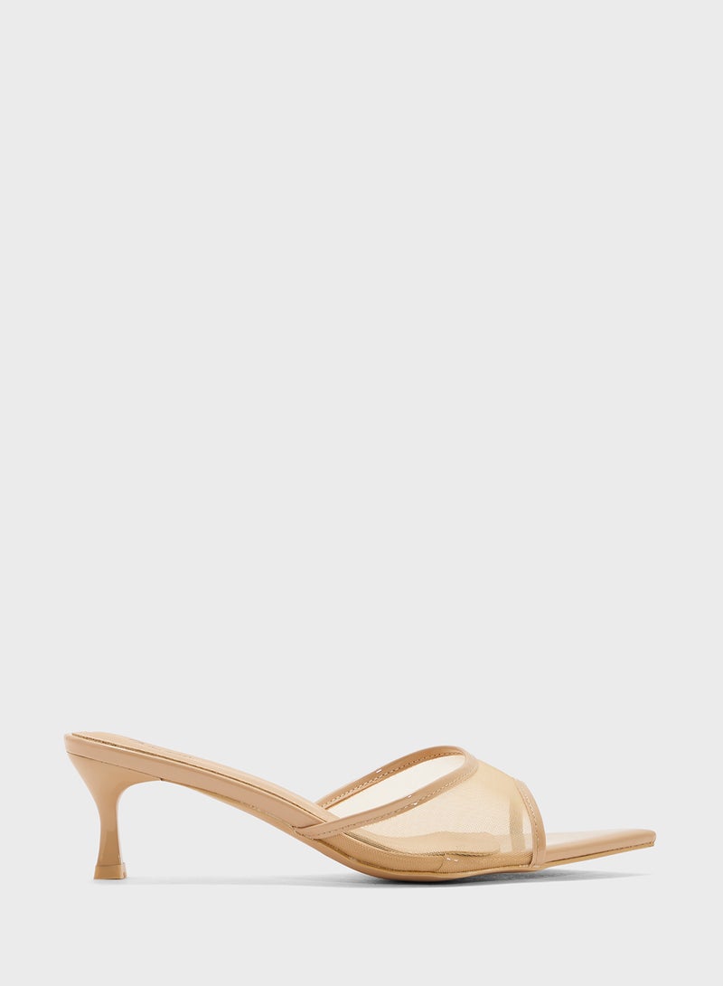 Ginger Mesh Heeled Mule  - Image 1