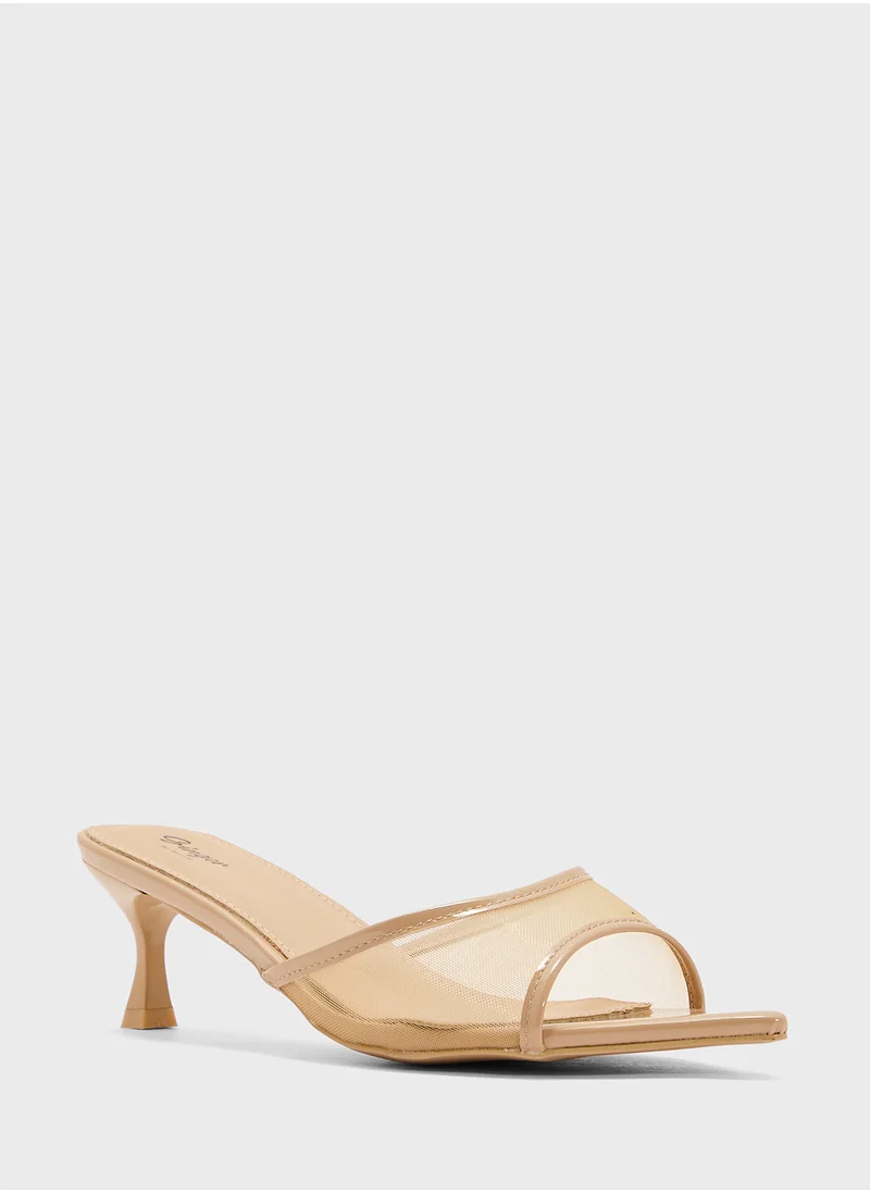 جينجر Mesh Heeled Mule