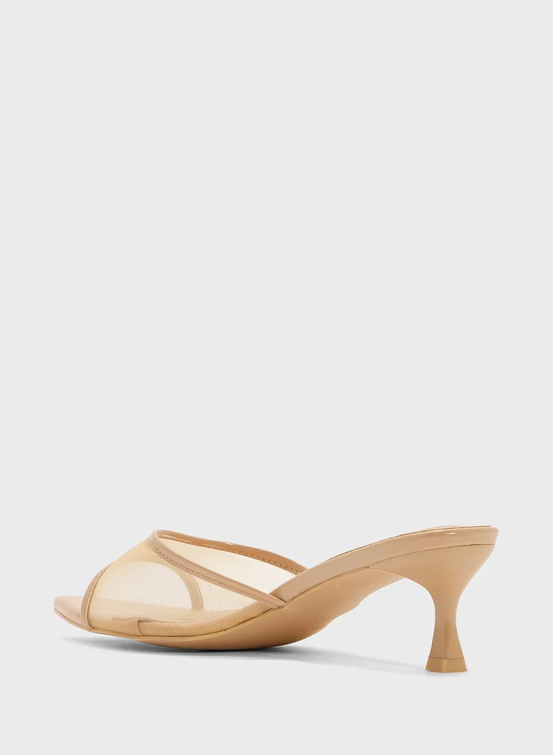 Ginger Mesh Heeled Mule