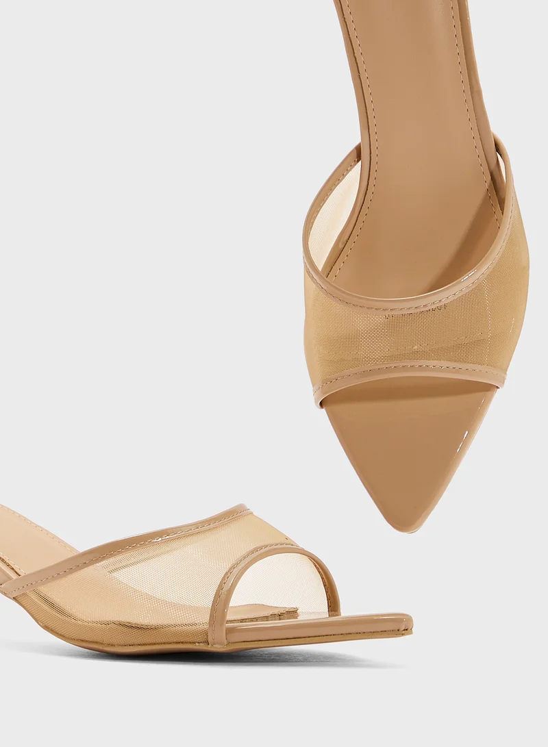 Ginger Mesh Heeled Mule