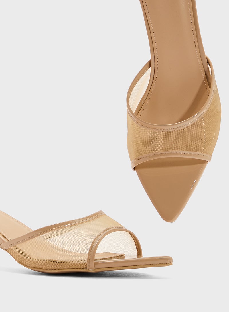 Ginger Mesh Heeled Mule  - Image 4