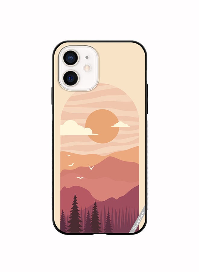 VR CREATIVE Protective Case Cover For Apple iPhone 12 mini Abstract Landscape Design Multicolour - Image 1