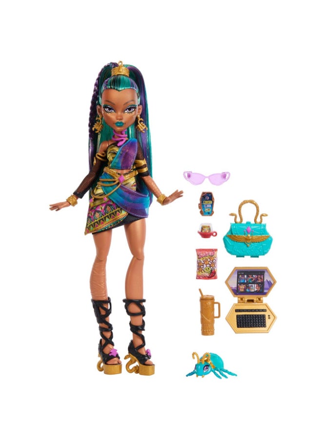 MONSTER HIGH دمية الموضة نيفيرا دي نايل من مونستر هاي مع حيوانها الأليف لافيش (30.48 سم) - Image 2