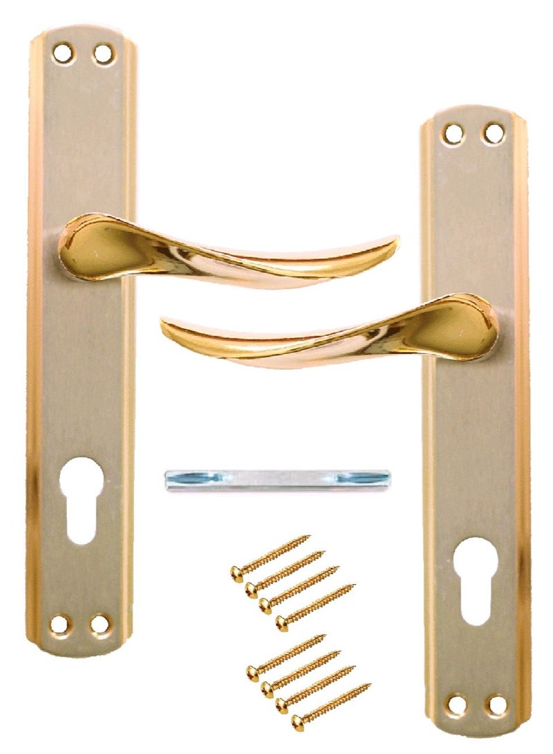 tucra Pair Stylish Door Handle with Lock Hole Bronze/Silver - Image 1
