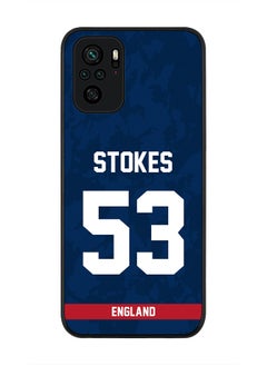 Rugged Black Edge Case for Redmi Note 10S / Redmi Note 10 4G, Slim fit Soft Case Flexible thin Cover - Player Name - Ben Stokes, Jersey Number- 55