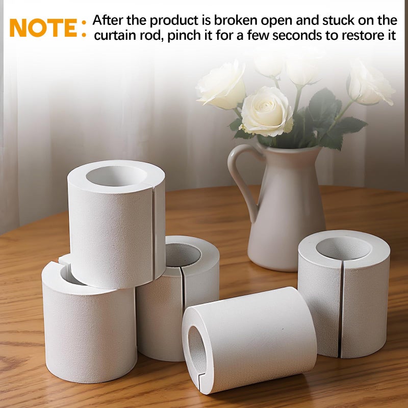 Pangda 12pcs Curtain Spacers EVA Foam Roller Curtain Shapers Rod Attachment Drapery Spacers No Need to Dismantle the Hanging Rod Enhances Home Decor Accessories for Home and Office(85mm) - Image 5