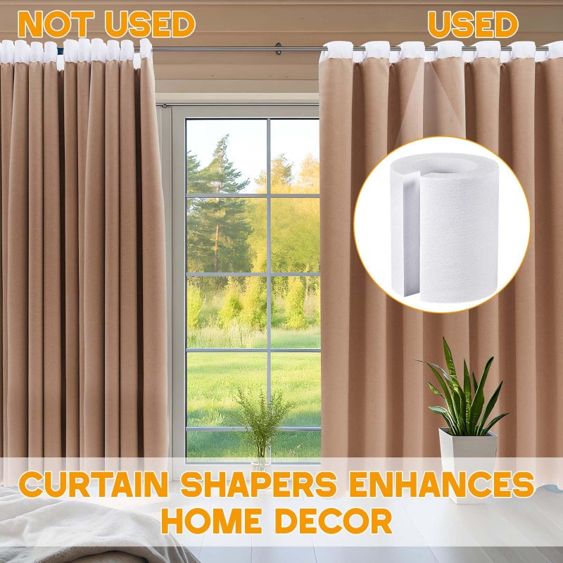 Pangda 12pcs Curtain Spacers EVA Foam Roller Curtain Shapers Rod Attachment Drapery Spacers No Need to Dismantle the Hanging Rod Enhances Home Decor Accessories for Home and Office(85mm) - Image 3