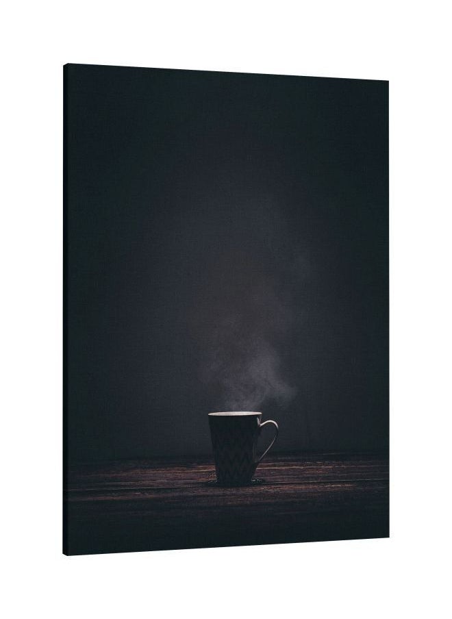 RKN Hot Coffee Printed Framed Canvas Wall Art Black/Brown/White 60 x 80centimeter  - Image 1