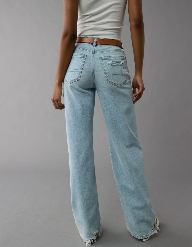 American Eagle  AE Super High-Waisted Baggy Wide-Leg Jean for Women | Best Price UAE