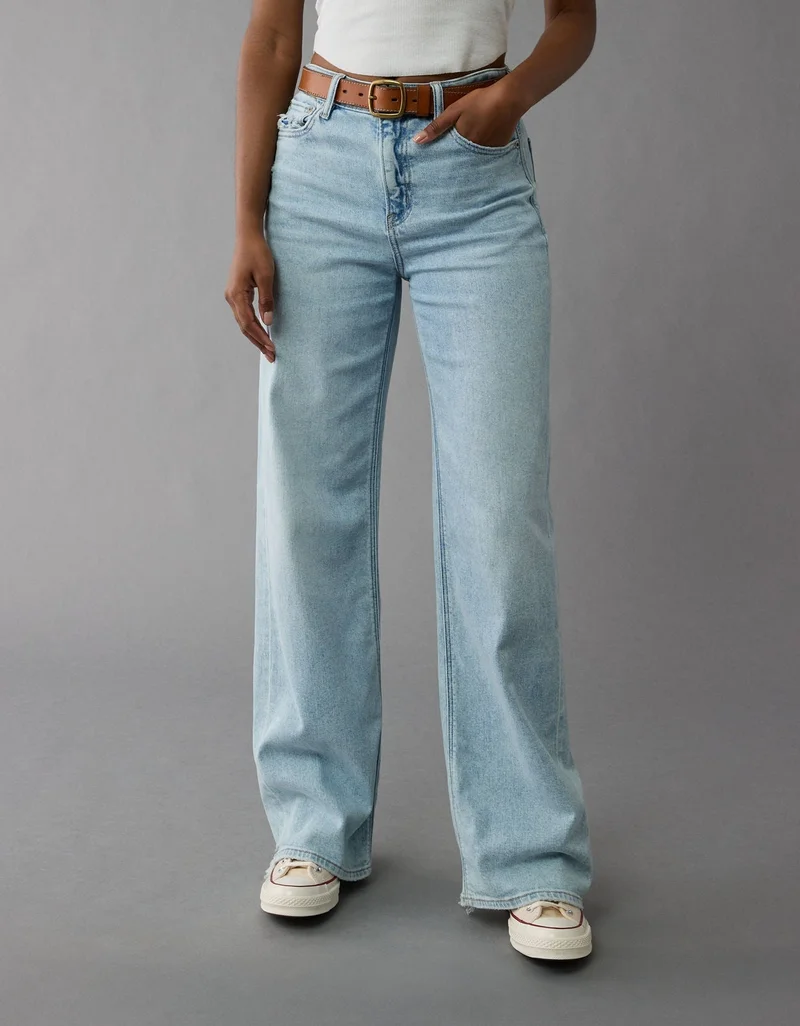 American Eagle  AE Super High-Waisted Baggy Wide-Leg Jean for Women | Best Price UAE