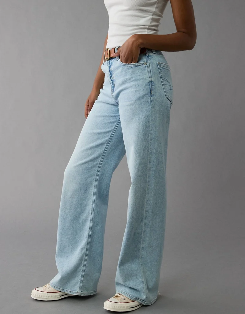 American Eagle  AE Super High-Waisted Baggy Wide-Leg Jean for Women | Best Price UAE