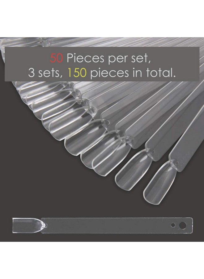 KingMas KINGMAS 150 Pcs Nail Swatches Sticks with Ring, Clear Nail Art Color Display False Nail Tips Polish Practice Sticks (1~150 Number Posted) - Image 5