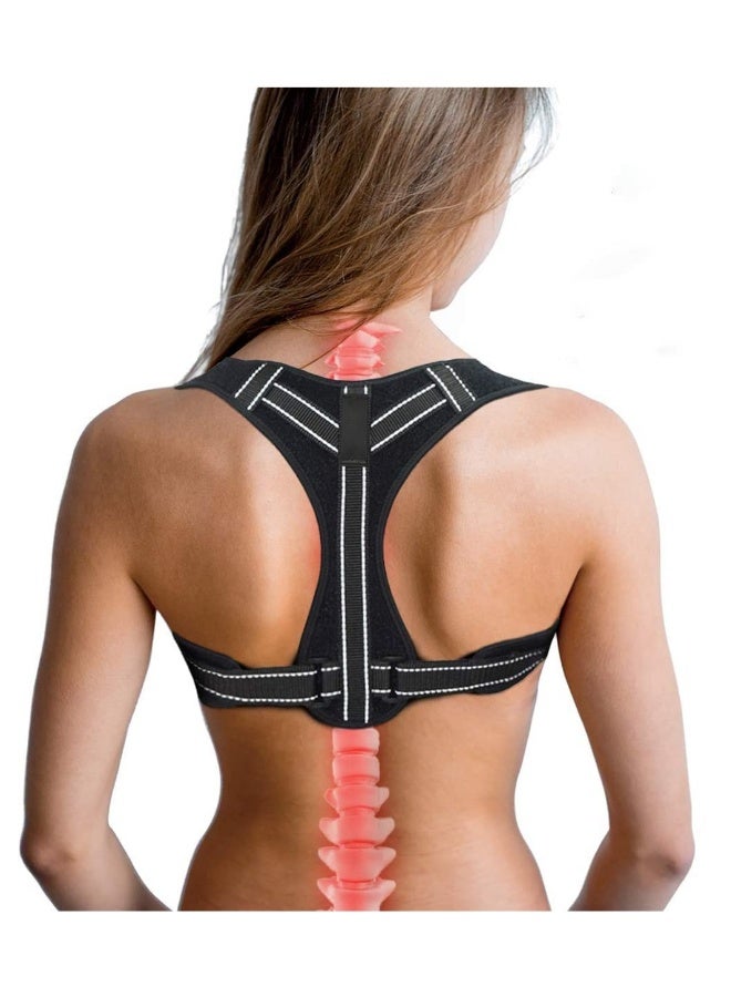 Posture Corrector for Women and Men Adjustable Shoulder Straps Back Brace Straightener Trainer Effective Neck Upper Pain Relief - Image 1