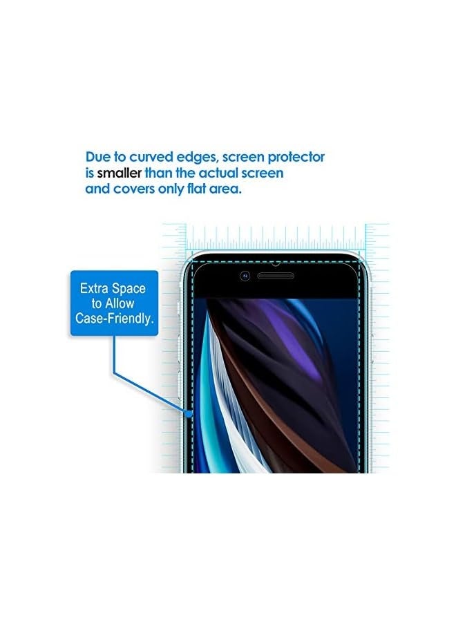 جي تيك واقي شاشة لهاتف iPhone SE 3/2 (إصدار 2022/2020) مقاس 4.7 بوصة، طبقة من الزجاج المقوى، 3 عبوات - Image 4