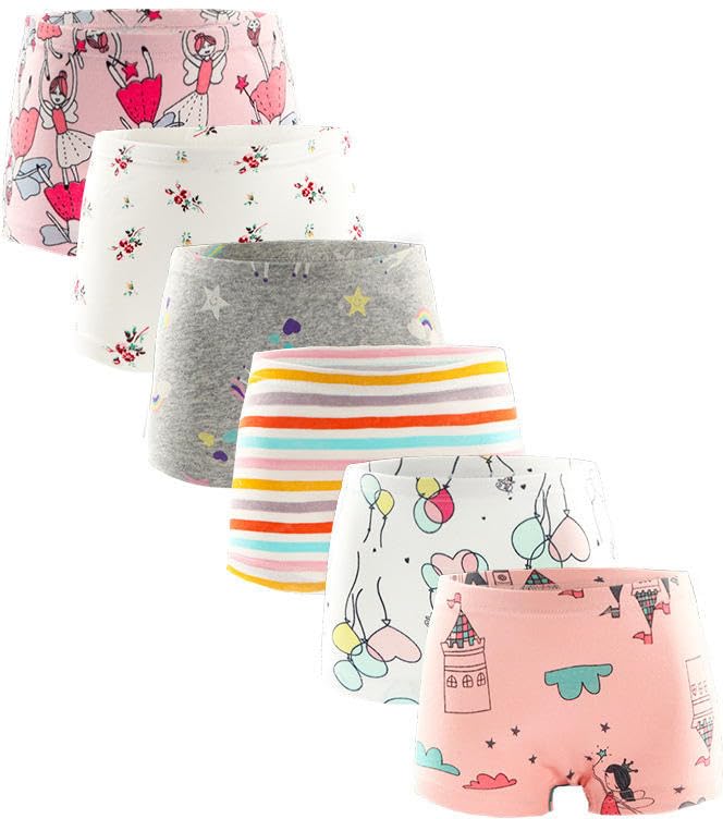 TERI BERI Girl's Cotton Boyshorts Panties (Assorted Colours & Prints) (8-9 yr,Pack of 4) - Image 1