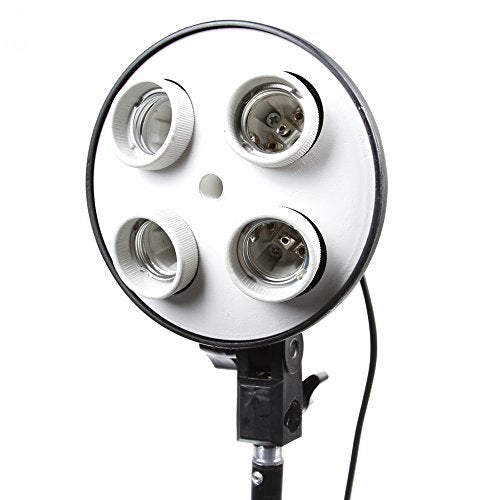 foto4easy E27 Four Socket Multi-Holder Studio Tricolor Light Bulb Lamp Head 4-in-1 - Image 1